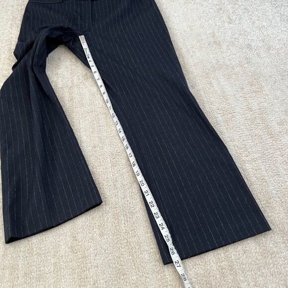 Lewit Wool Pinstripe Crop Blue Trousers Pants 8 - Picture 5 of 8
